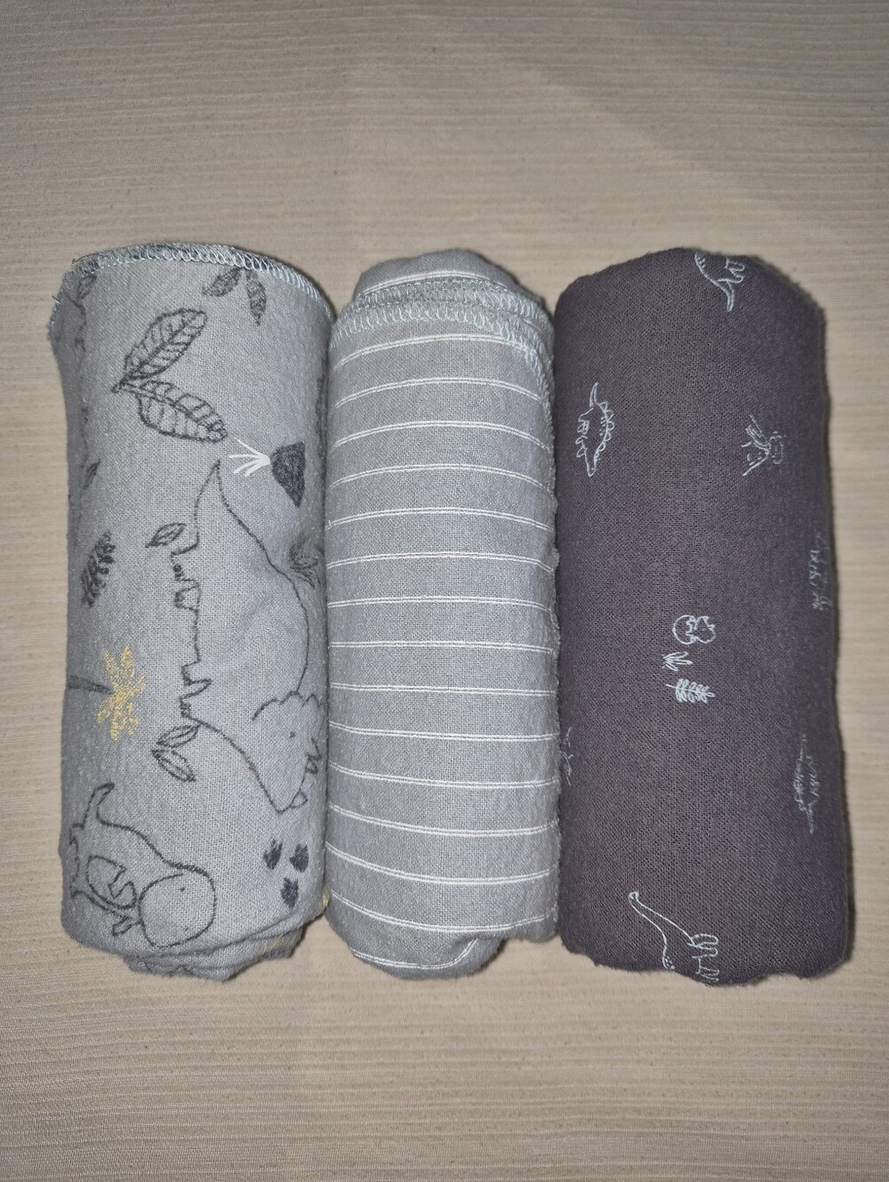 Carter's Set of 3 Lightweight 100% Cotton Baby Blankets – Dinosaur & Stripe